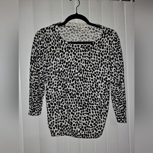 Old Navy Black and White Animal Print Sweater